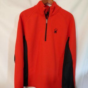SPYDER BRAND LONG SLEEVE MENS RED & BLACK 3/4 ZIPPER LONG SLEEVE JACKET (L)